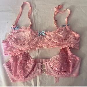 Dolls kill Sugar Thrillz Pink Bra Lot of 2 Size: XXS